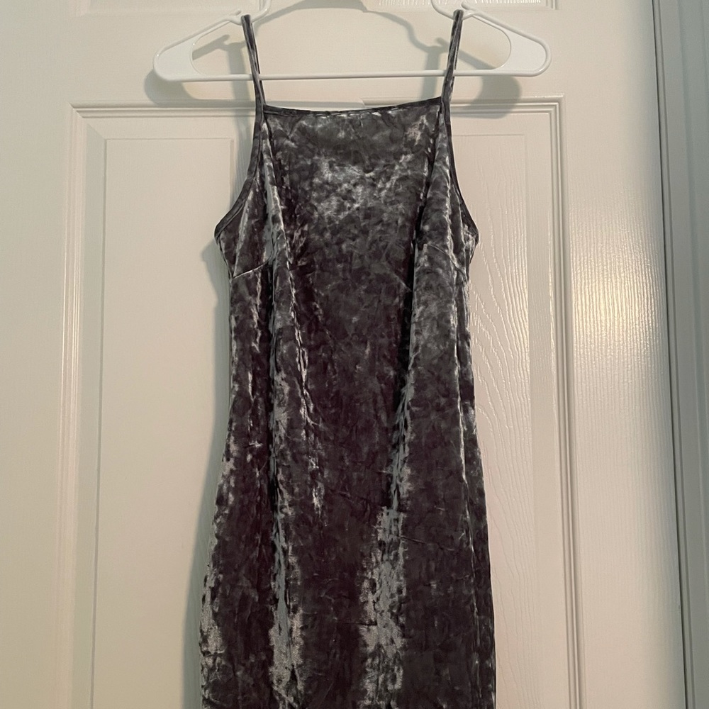 velvet gray fitted dress from forever 21